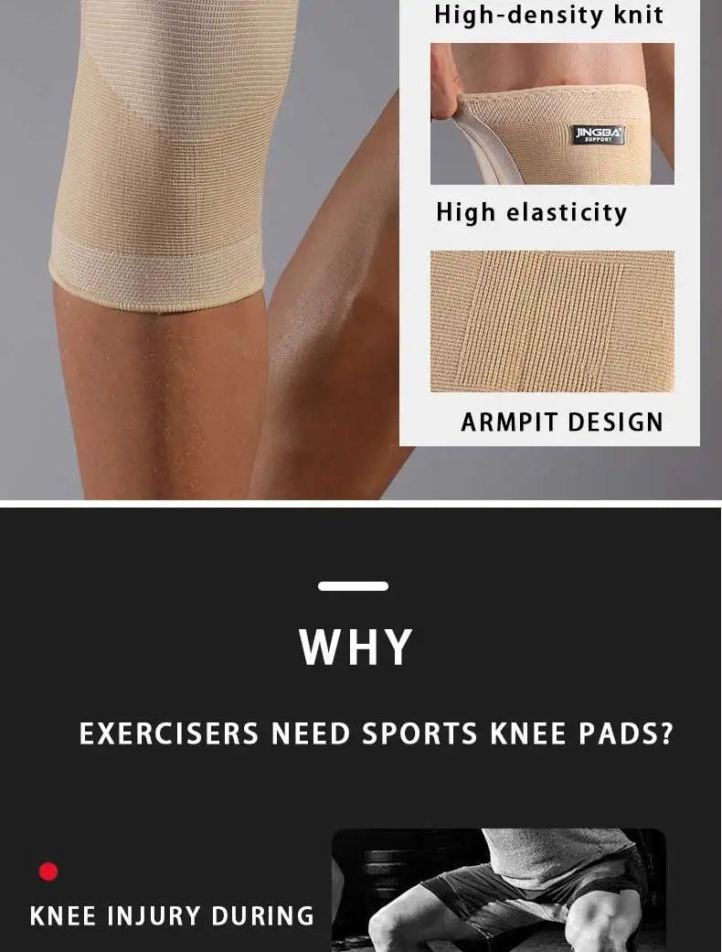JINGBA SUPPORT Sports Basketball Knee Pads Support Elastic Nylon Knee Brace Volleyball Knee Protector Rodillera Deportiva