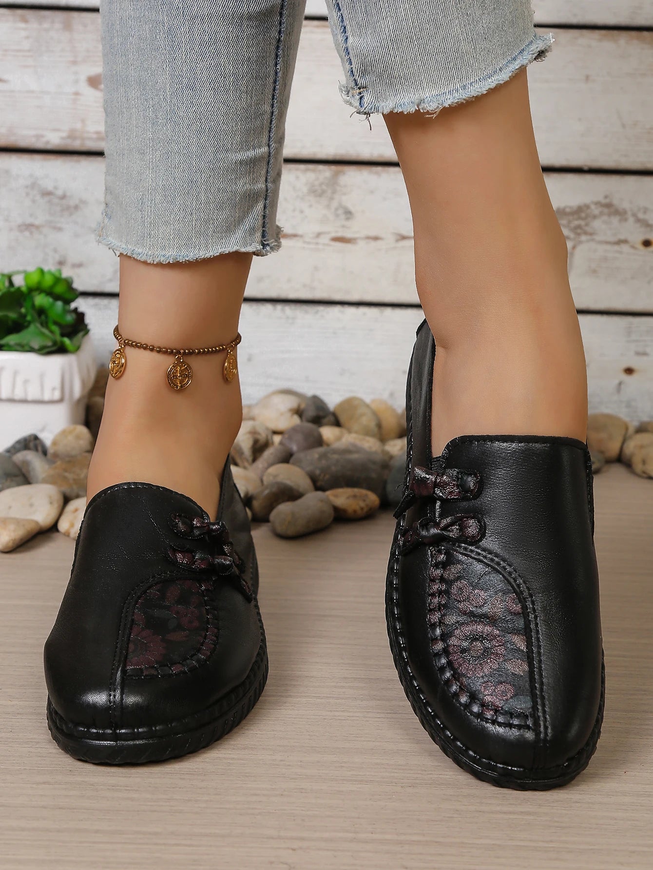 Women's shoes, mom's casual shoes, leather flat shoes, best-selling, elegant and comfortable loafers, free shipping shoes