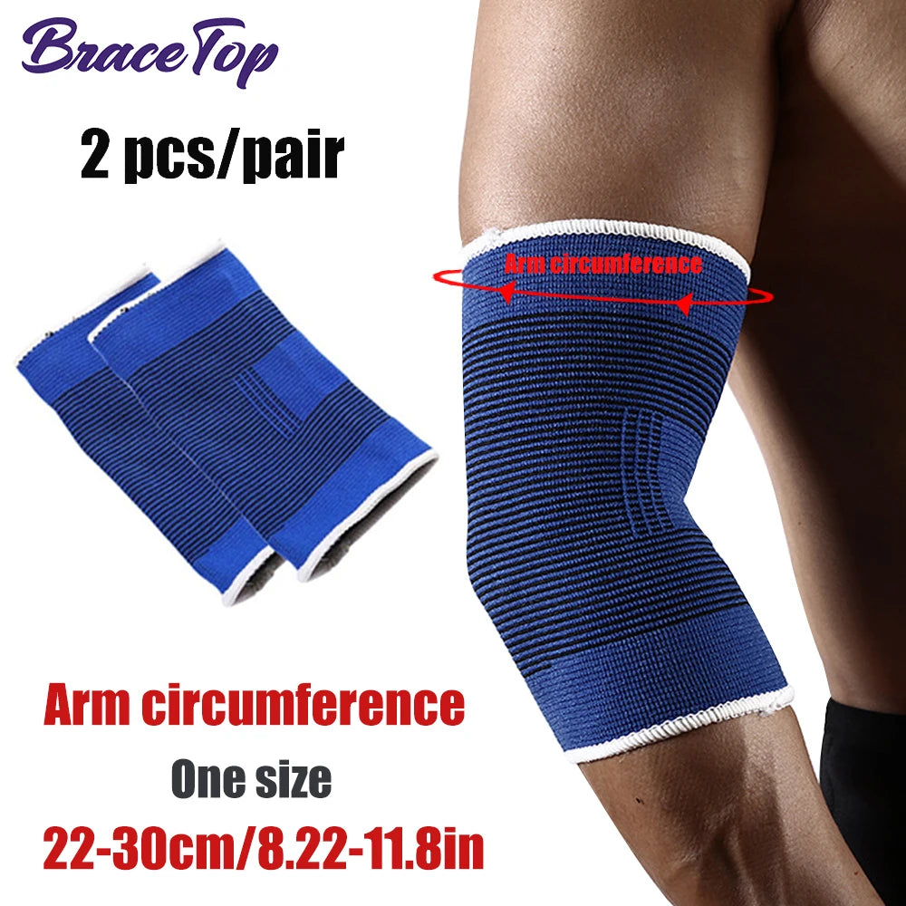 BraceTop 1 Pair Sports Knee Support Brace Wraps Compression Sleeve Stabilizer for Arthritis Meniscus Patella Protector Running