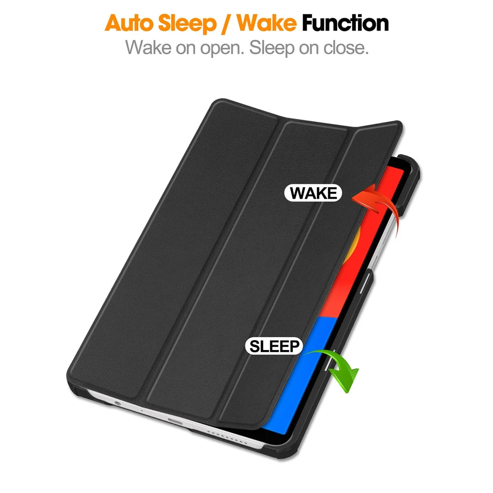 For Xiaomi Redmi Pad SE 8.7 Case 2024 New PU Leather Tri-folding Stand Tablet Cover Funda For redmi pad se 8.7 inch Smart case
