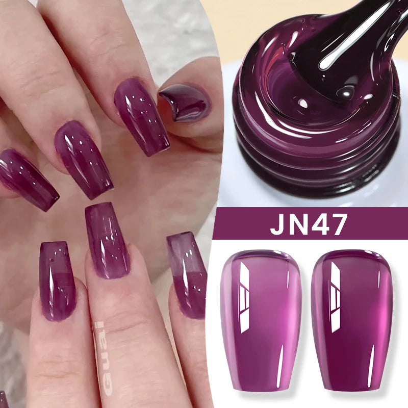 BORN PRETTY 10ml Blood Red Jelly Transparent Gel Nail Polish Wine Red Winter Color Semi Permanent Soak Off UV LED Varnish