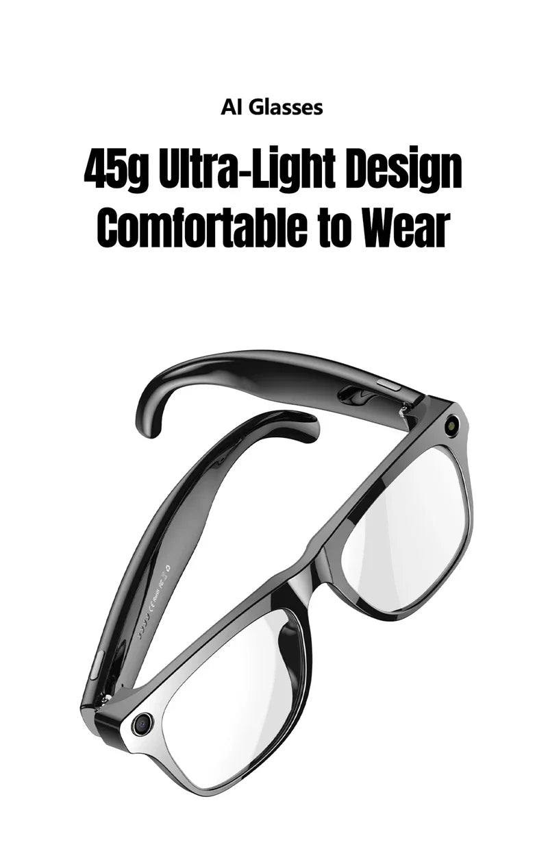 6K HD AI Camera Glasses 800MP Photochromic Multifunctional Smart Glasses Bluetooth Calling Photo Video ChatGPT Music Translation