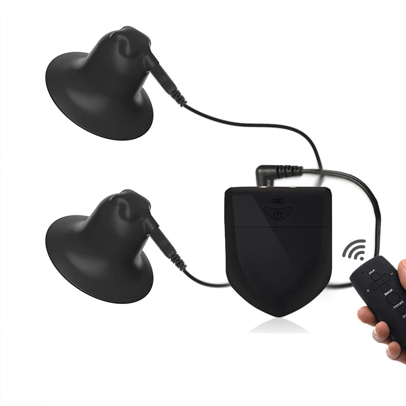 Electric Shock Nipple Sucker Enlarger Nipple Clamp Pussy Pump Clit Clip Vacuum Stimulate Breast Enlarger Sextoy For Women Men SM