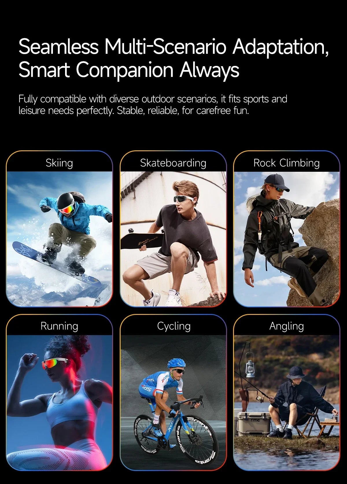 2026 AI Smart Glasses 800W HD Anti-shake Camera IP66 Waterproof AI Voice Wake-up AI Translation Four-in-one Cycling Glasses