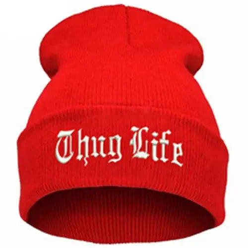 West Beach Gangsta THUG LIFE Winter Warm Fashion Beanies Knitted Bonnet Skullies Caps Hip Hop Gorros Knit Hat Bonnets