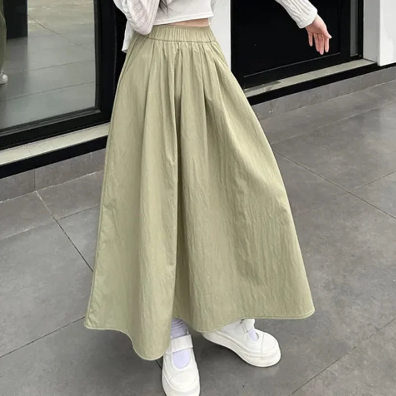 2026 Summer Women Fashion Colorful Long Skirts Girls Versatile Comfortable Elastic Dress Female Concise Leisure Vacation Skirts