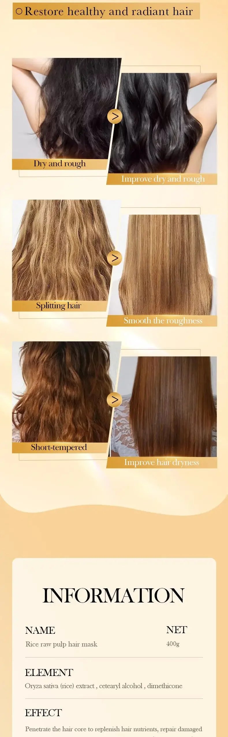 Rice Keratin Hair Mask – 5 Second Repair