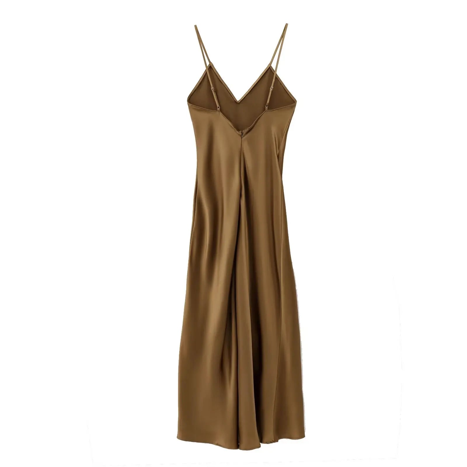 KONDALA Fall Women Sexy Stain Long Dress Thin Strap Backless Slim Long Dress New 2025 Fashion Summer  Party Long Slim Dress