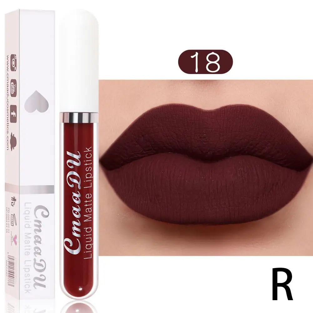 18-Color Waterproof Matte Liquid Lipstick