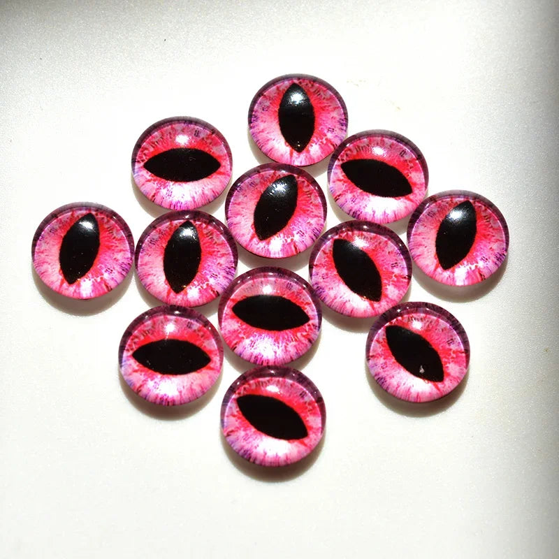 glass eyes cabochons Round 6MM-30MM Round Dome Dragon Eye Dragon Cat Eye Toys DIY Jewelry Accessory MIX Pupil Eye Cameo
