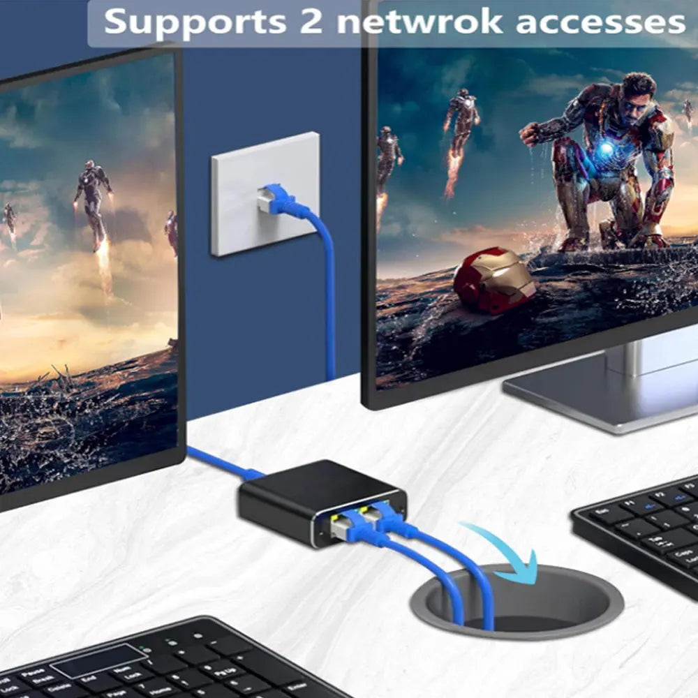 LccKaa 1000Mbps RJ45 Splitter 1 To 2/3/4 Adapter Network Splitter Cable Extender Gigabit LAN Connector for PC Laptop TV Router