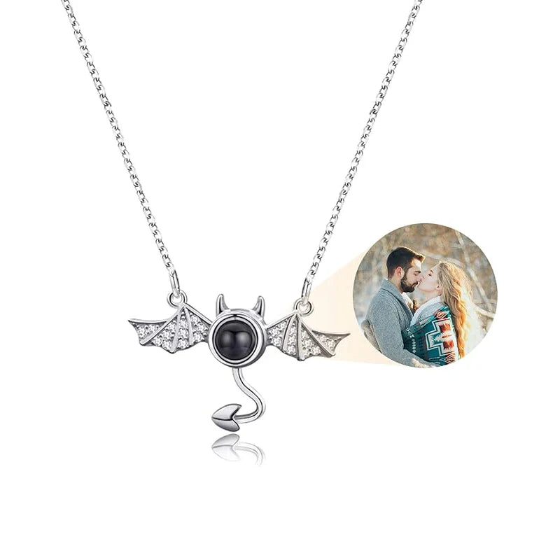 Personalized Picture Projection Necklace Custom Photo Pendant Necklace Love Memorial Gifts Birthday Gifts for Mom Wife Valentine