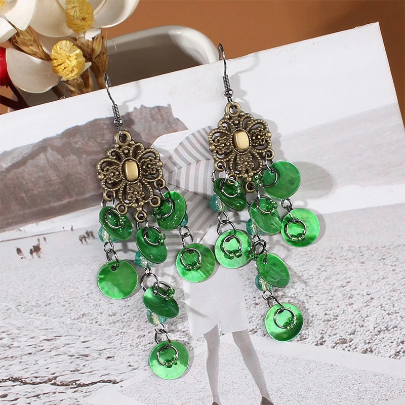 Cute Summer Flower Earrings Handmade Vacation Bohemian Earrings Exaggerated Beach Women Jewelry Party