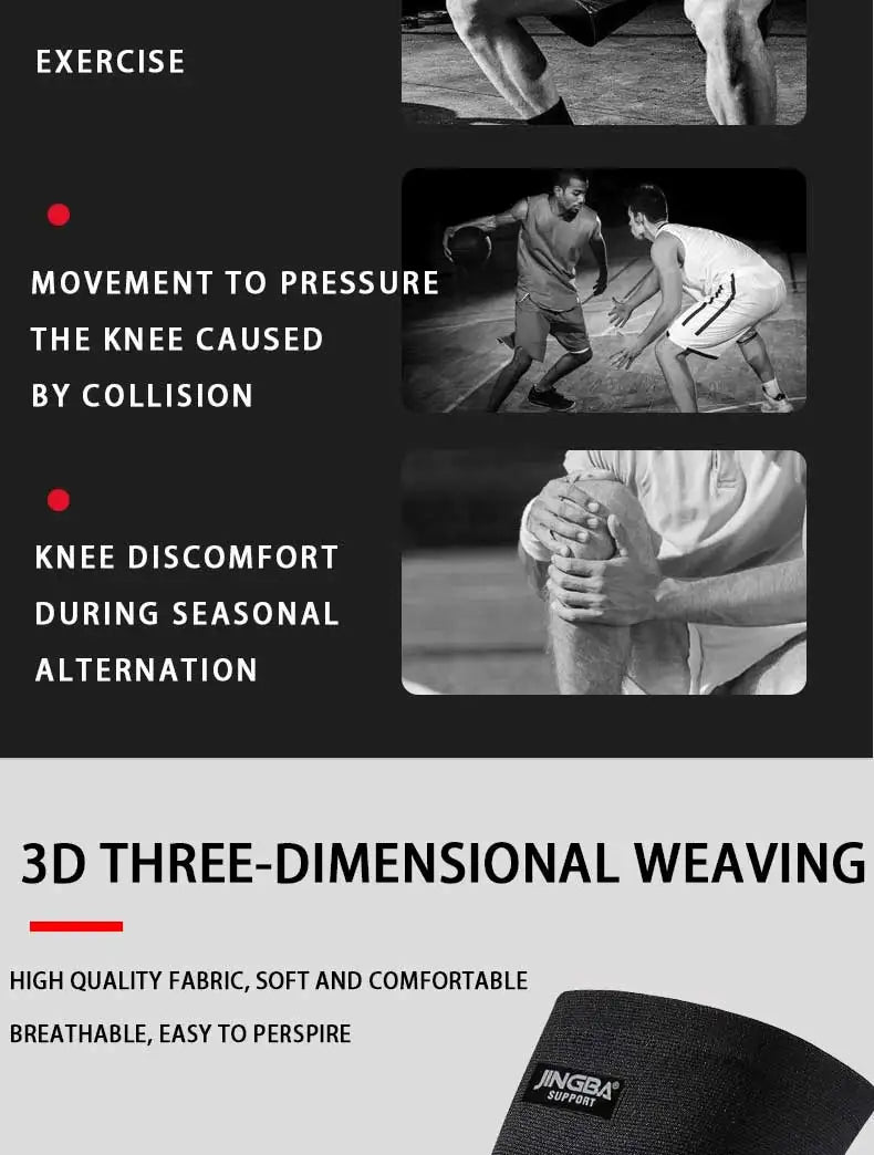 JINGBA SUPPORT Sports Basketball Knee Pads Support Elastic Nylon Knee Brace Volleyball Knee Protector Rodillera Deportiva