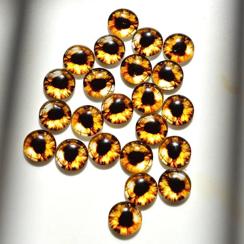 glass eyes cabochons Round 6MM-30MM Round Dome Dragon Eye Dragon Cat Eye Toys DIY Jewelry Accessory MIX Pupil Eye Cameo