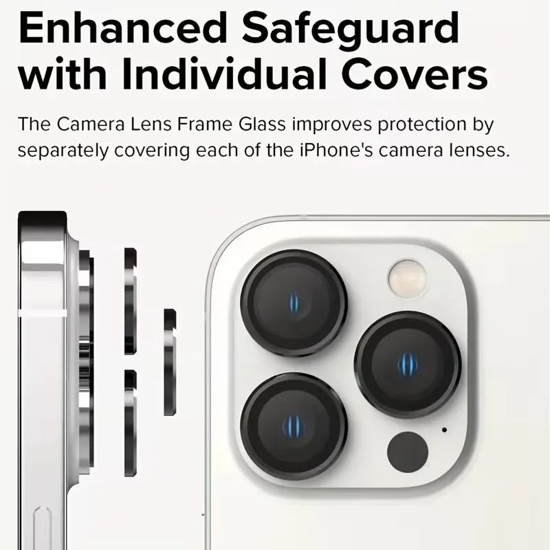Tempered Glass Camera Lens Protector for iPhone 11/12/13/14/15/16 Pro Max Mini Plus Full Coverage Lens Protection 17 Air 16e 17e