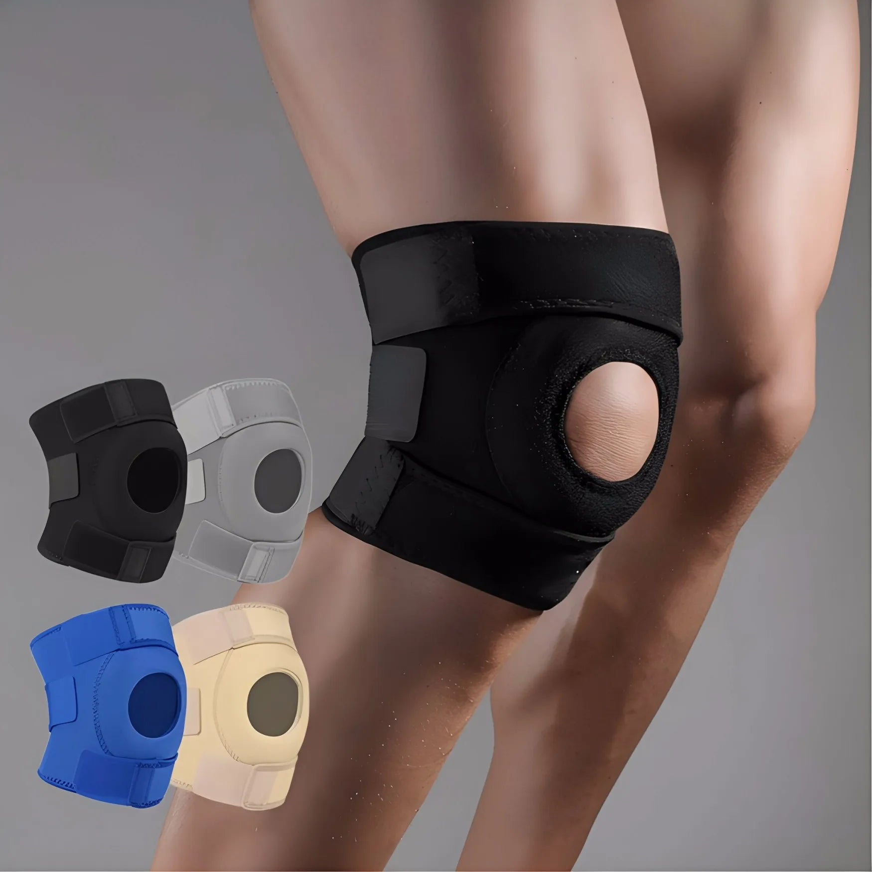Kneepad Stabilizer Fitness Knee Pads Adjustable Compression Knee Support Brace for Knee Pain, Arthritis, Sports and Recovery