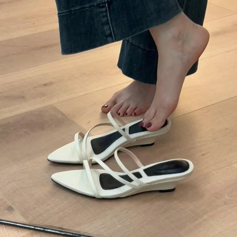 Hot selling Slippers Women Wedges Sandals High Heels Shoes Summer 2025 Sexy Beach Shoes Casual Flip Flops Slides Woman