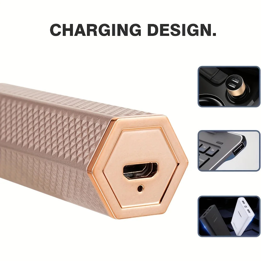 Rechargeable 4-in-1 Women's Electric Shaver for Full Body Hair Removal Including Eyebrow Nose and Bikini Trimming