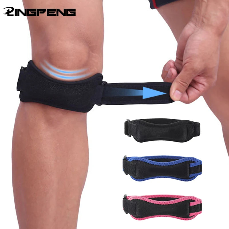 1PCS Adjustable Knee Pad Knee Pain Relief Patella Stabilizer Brace Support for Hiking Soccer Basketball Running Sport