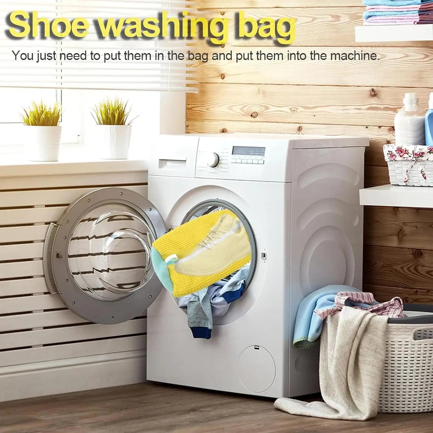 Shoe Laundry Bag for Washing Machine, Shoes Laundry Bag Sneaker Washing Bag for 360° Cleaning