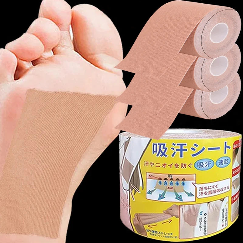 10m Invisible Underarm Sweat Roll Soft Self-adhesive Foot Sweat Absorbing Stickers for Men Women Disposable Anti Armpits Patch