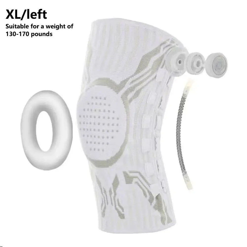 Knob Adjustable Knee Brace 360 Degree Protection Spring Lateral Support Anti-Slip Silicone Pads Breathable Knee Sleeve