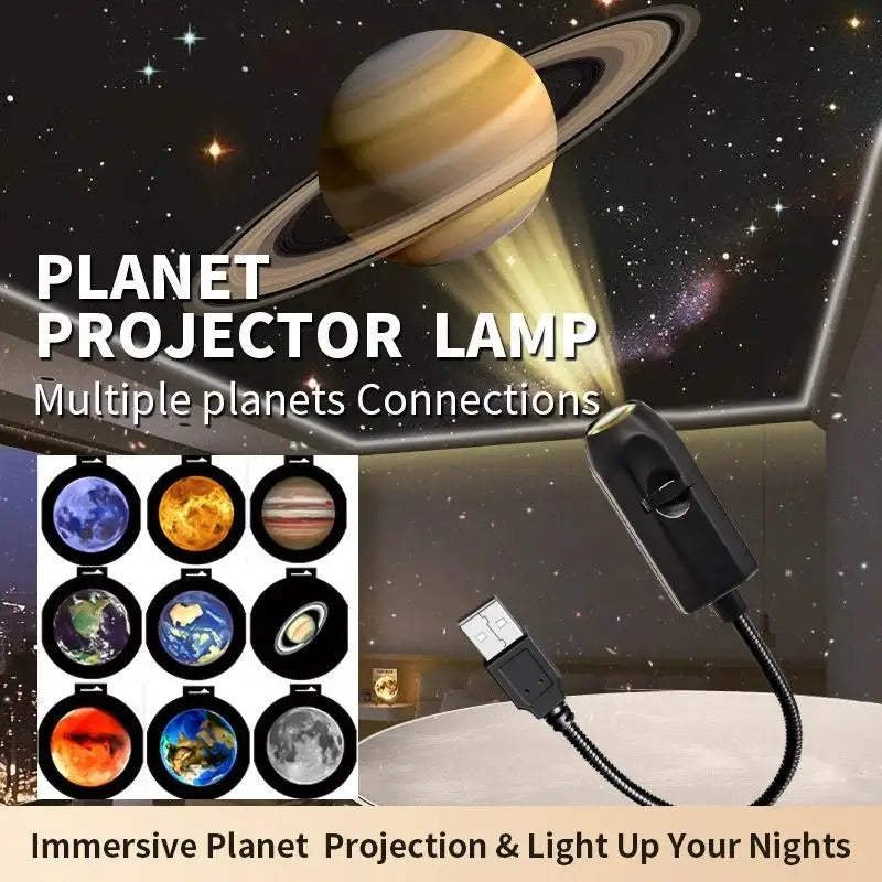 USB Moon Earth 360 Degree Projection Lamp Starry Sky Night Light Remote Control for Kids Bedroom Birthday Gift Home Ambiance