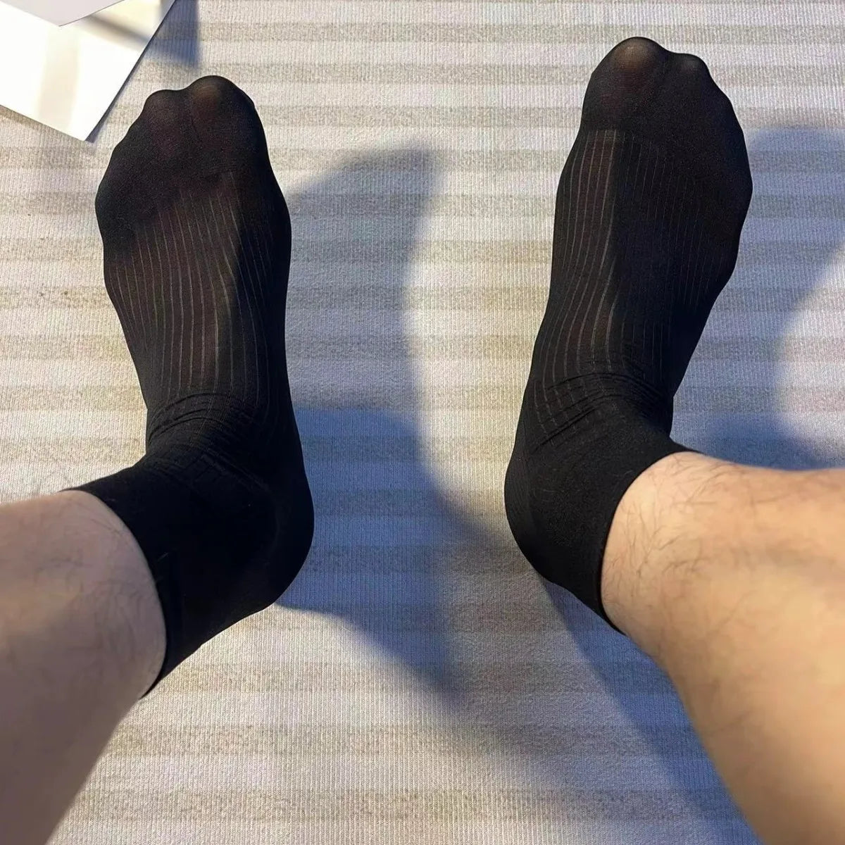 Men Socks Short Ultra-thin See Through Stockings Business Dress Tube Stockings Sexy Sheer Breathable Socks
