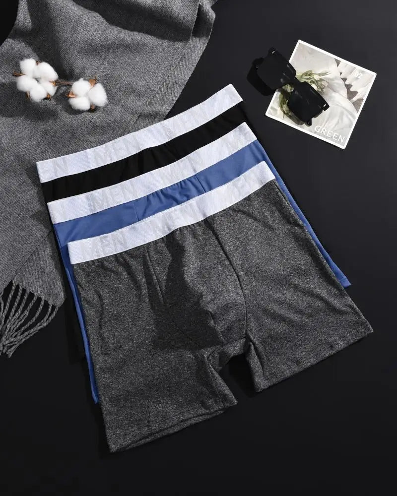 4Pcs/Set Seamless Milk Silk Mid-Long Boxer Shorts For Men Fashion High Elastic Leisure Comfortable Boyshort Sexy Male Underwear