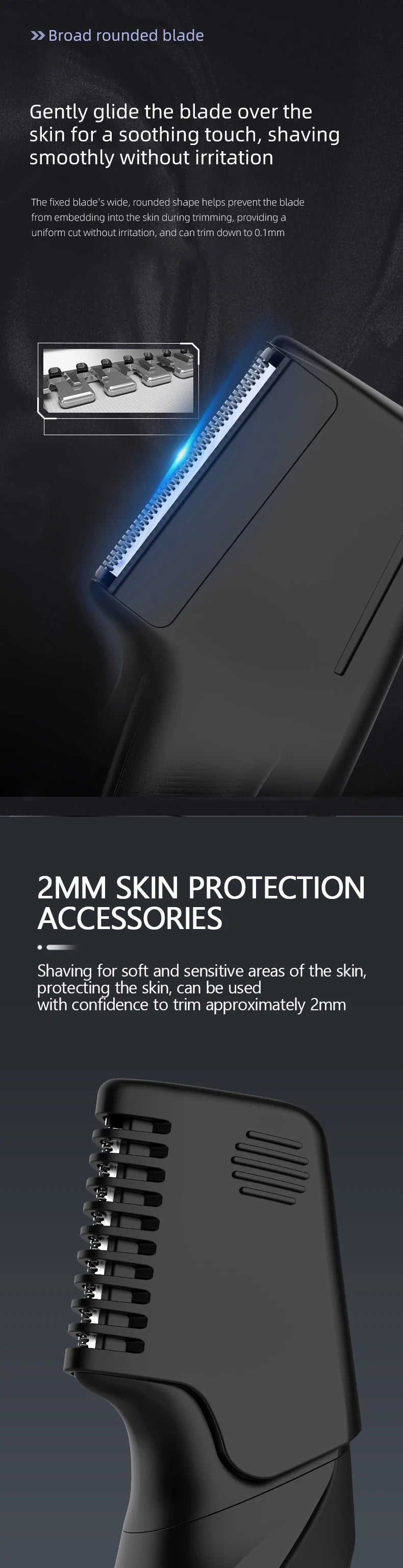 Resuxi New Men's Electric Body Hair Trimmer Multi Functional 3 in 1 Hair Clipper Shaver Set IPX5 Full Body Water Wash Clipper