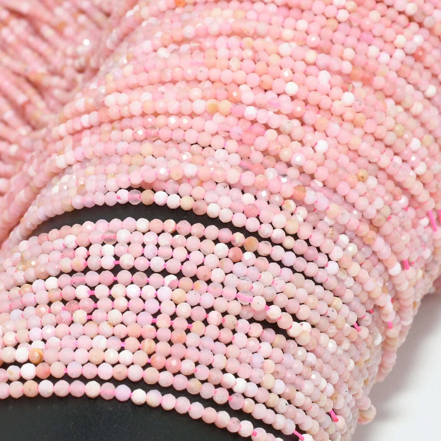 Natural Pink Opal Faceted Round Beads 2mm/3.3mm/4.5mm, Stock Of 2mm Changed from 25th July