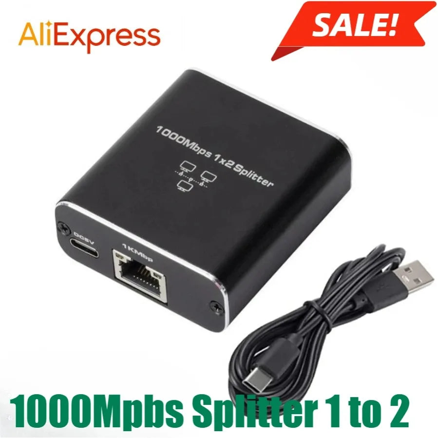 LccKaa 1000Mbps RJ45 Splitter 1 To 2/3/4 Adapter Network Splitter Cable Extender Gigabit LAN Connector for PC Laptop TV Router