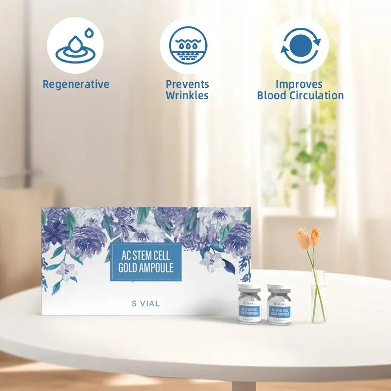 Salmon DNA Gold Peptide Ampoule Serum Kit - 10 Vials x 5ml - Brightening Whitening Moisturizing Face Skin Care Booster