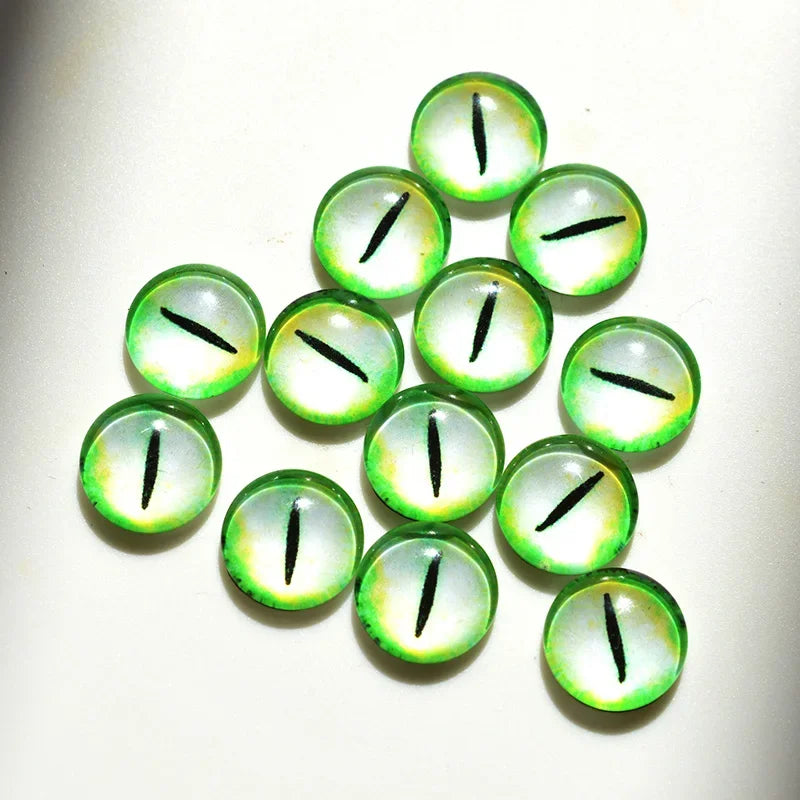 glass eyes cabochons Round 6MM-30MM Round Dome Dragon Eye Dragon Cat Eye Toys DIY Jewelry Accessory MIX Pupil Eye Cameo