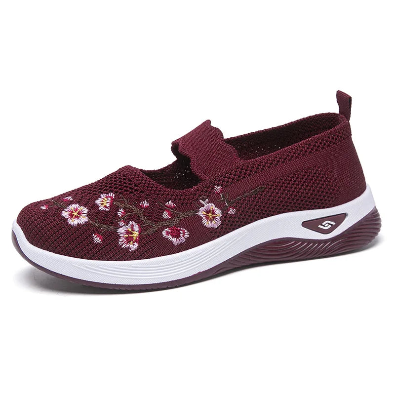 Women's Shoes 2025 Summer Casual Sneakers Breathable Embroidered Chunky Sole Affordable Free Shipping