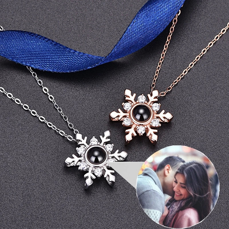 Valentine's Day Gift Photo Custom Projection Necklace Lock Shaped Projection Necklace Lover Family Wife Husband Memory Gift