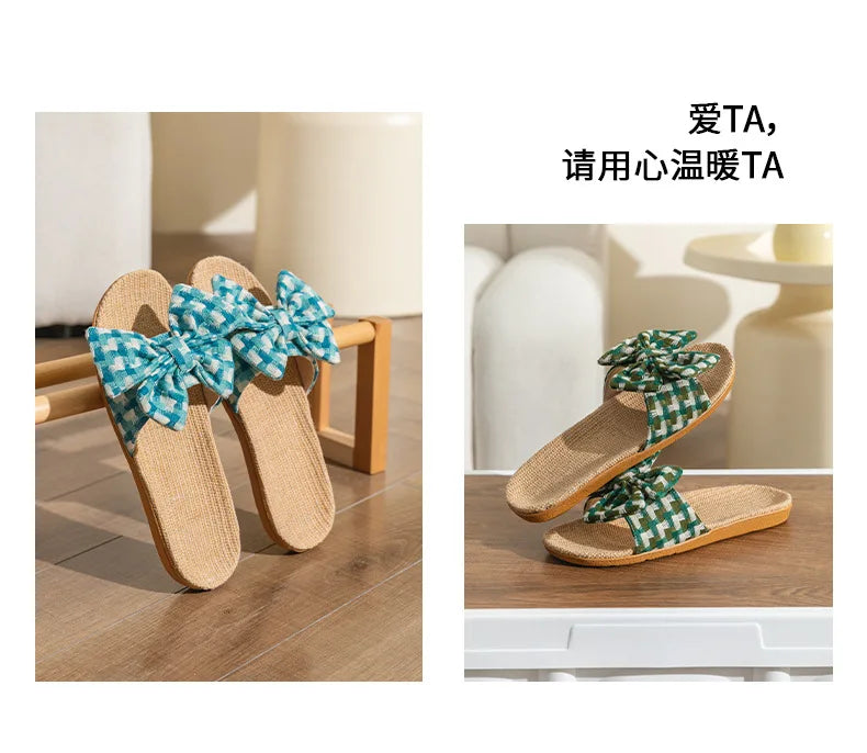 New linen fabric slippers for women perfect for summer suitable for home  indoor use soft sole non-slip. slippers