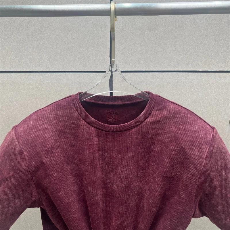 Women's t-shirt 2025 summer new shoulder padded slim fit short sleeved top pure cotton round neck pullover y2k Crop top corset