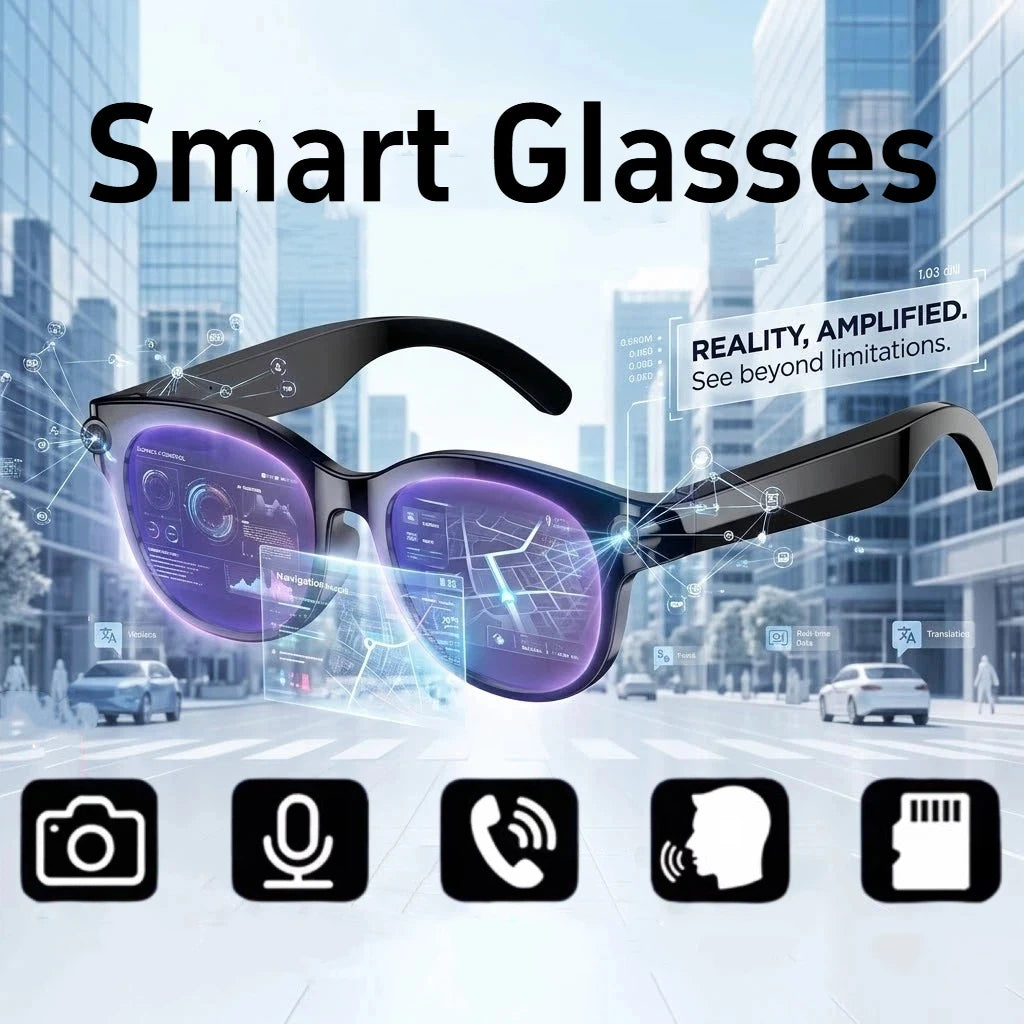 New Smart AI Glasses 800W Shooting Camera HD Photo Video Voice Call Translation Waterproof Bluetooth AI Motorcycle Glasses