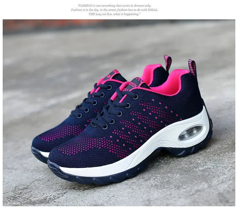 Woman Sneakers Fashion Casual Shoes Summer Cushion Mesh Female Shoes Comfortable Breathable Heightening Sneakers for Women