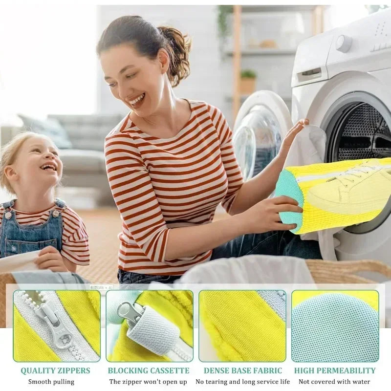 Laundry Bags Shoe Washing Machine Bag-with Zipper Laundry Bag with Rich Fluff Inside, Perfect for Sneakers and Casual Shoes