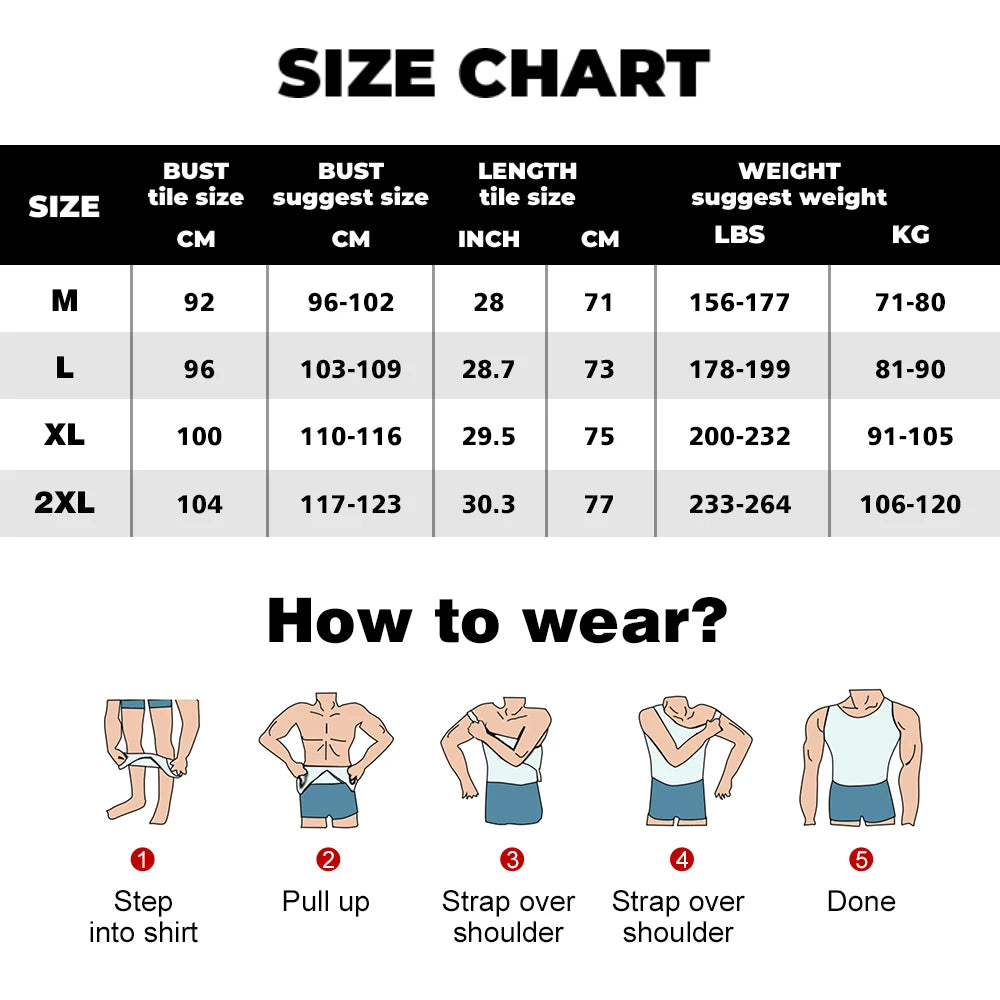 Men's Chest compression shirt to hide gynecomastia moobs slim chest slim belly tank top for Summer