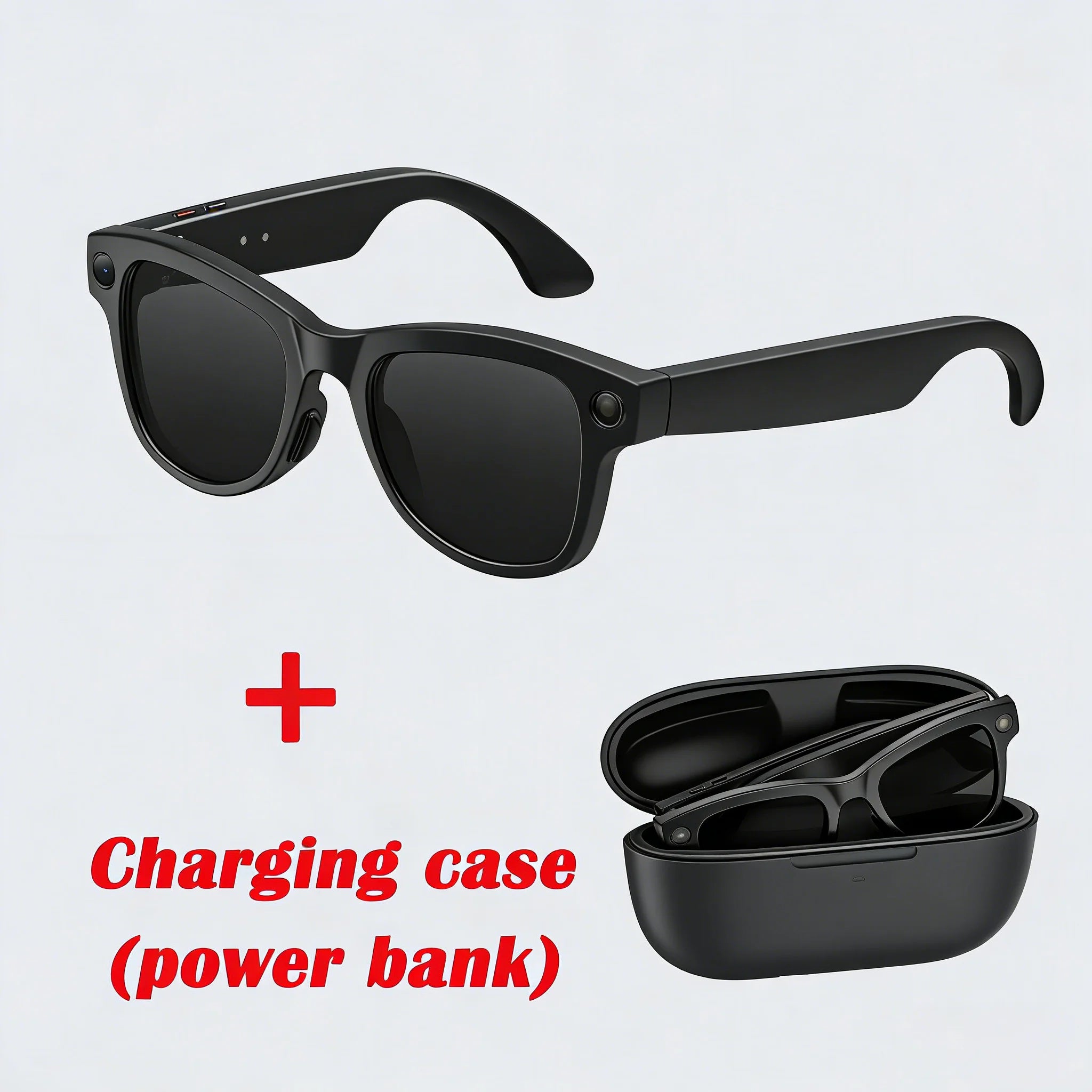 AI Smart Glasses GPT Camera 4K HD Multifunctional 3-in-1 Lens Bluetooth Call 3600Mah Battery Voice Assistant Control Sunglasses