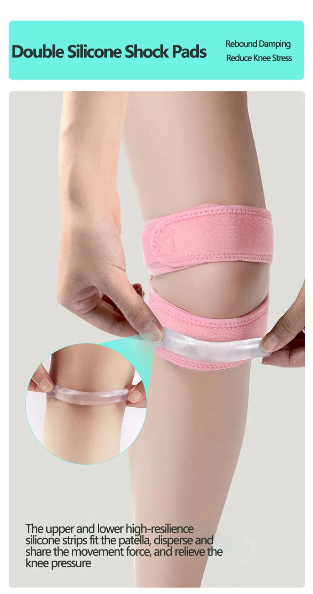 1/2Pcs Adjustable Sports Kneepad Double Patellar Knee Patella Tendon Support Strap Brace Pad ProtectorOpen Knee Wrap Strap Band