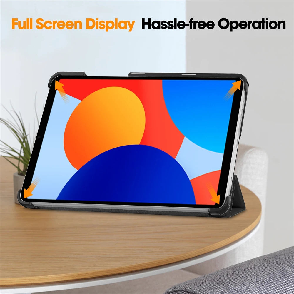 For Xiaomi Redmi Pad SE 8.7 Case 2024 New PU Leather Tri-folding Stand Tablet Cover Funda For redmi pad se 8.7 inch Smart case