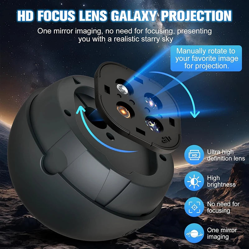 Galaxy Projector, Star Projectors with 12 Space Films For Bedroom Planetarium Night Light Ceiling Nebula Living Game Room Decor