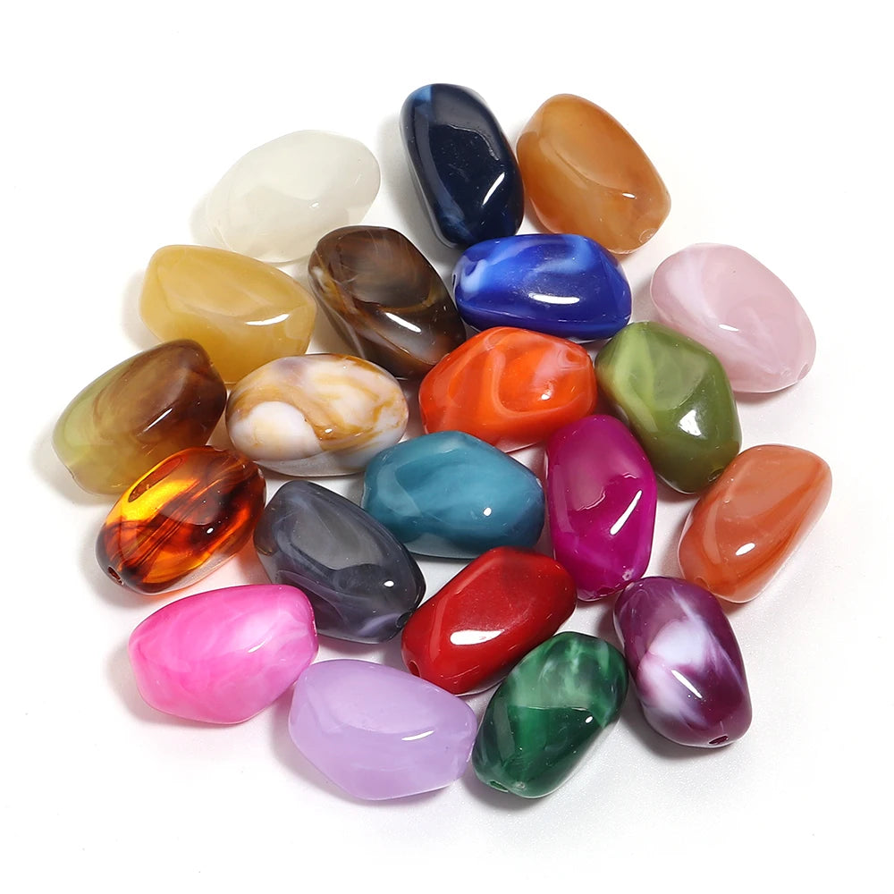 20pcs Dual Color Irregular Acrylic Beads Meteorite Shape Loose Spacer Beads For DIY Jewelry Making Bracelet Necklace Accessories