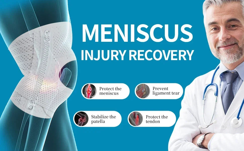 Knee Brace with Side Stabilizers,Breathable Adjustable Knee Support for Meniscus Tear Knee Pain ACL Arthritis Injury Recovery