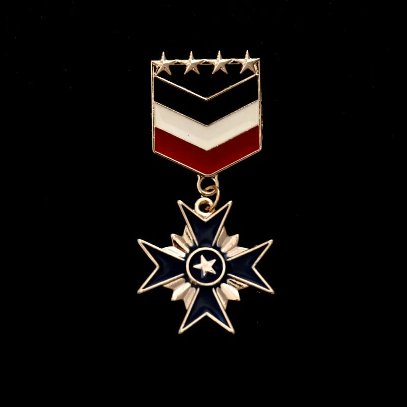 Hot selling trendy product Instagram style coat badge clothing accessories Cross Crown Medal brooch